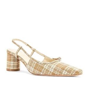 Song of Style Cafe Heel in Natural Plaid